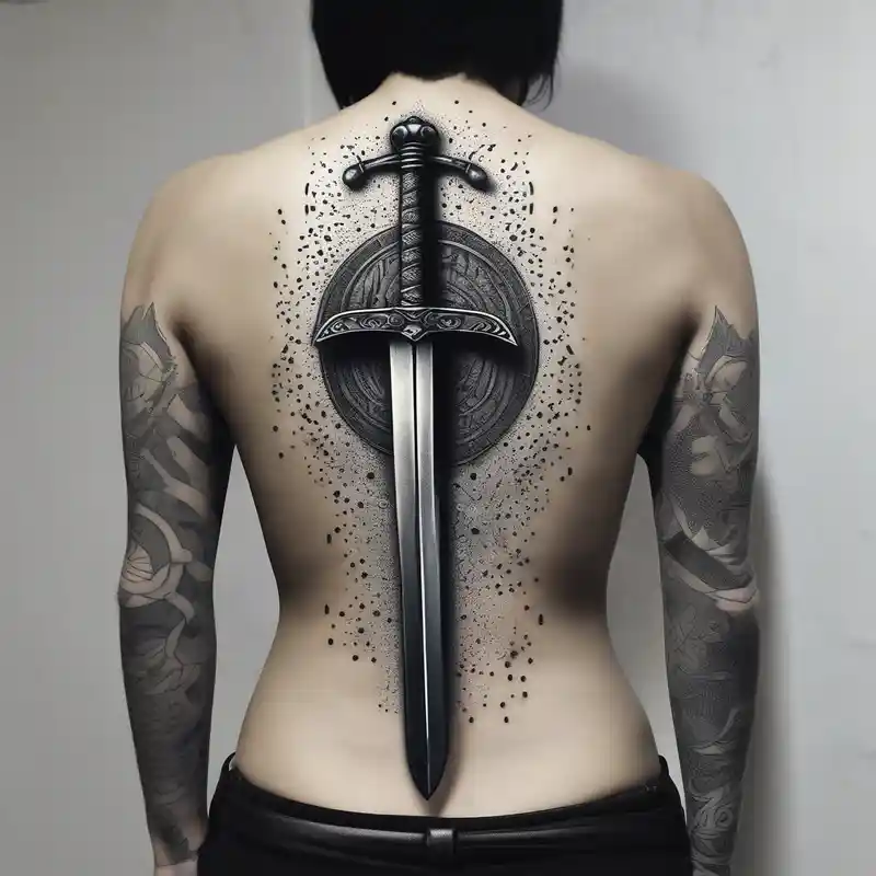 dotwork style English Dragon Tattoo Ideas in 2025 & free generation about sword tattoo for back
with words memento mori english dragon tattoo and sword tattoo for back
with words memento mori english dragon tattoo